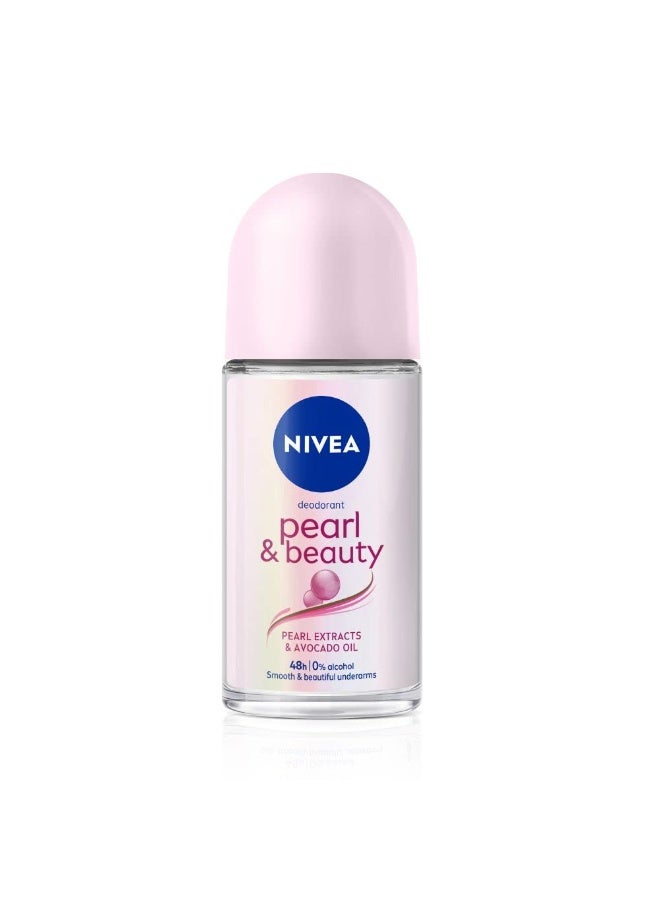 نيفيا مزيل عرق نيفيا للنساء، رول أون، بيرل آند بيوتي لإشراقة ونعومة وتوحيد لون منطقة تحت الإبط، 50 مل، ومزيل عرق نيفيا رول أون، بيرل آند بيوتي للنساء 50 مل. - Image 4